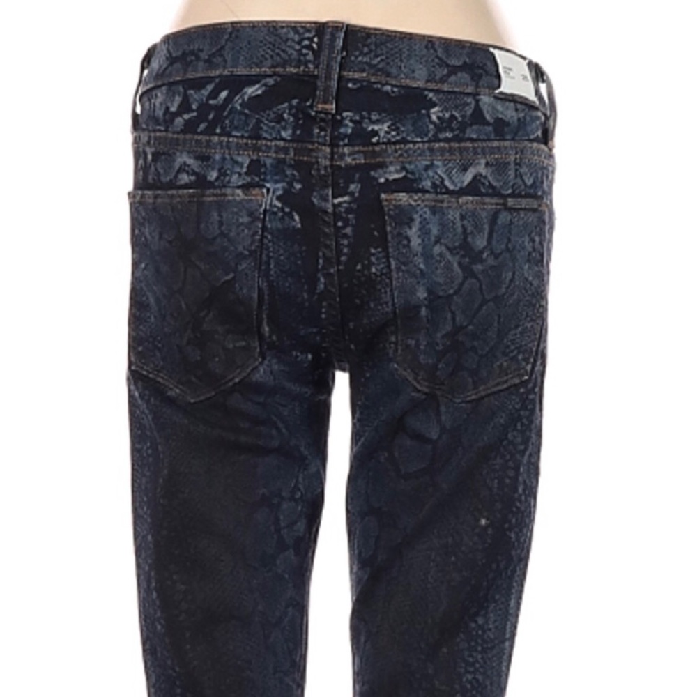 Hudson Navy Blue Python Snake Print Nico Super Sk… - image 4